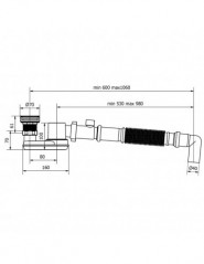 Bathtub drain Clic-Clac VALENTIN with integrated regulator for bathtub without overflow