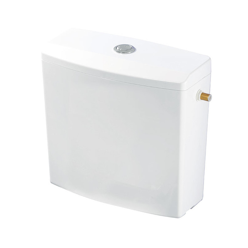 Depósito de inodoro adosado completo en PVC WIRQUIN con distancia de fijación ajustable de 135 a 240mm