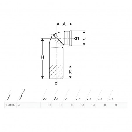 Rotatieafvoerpijp 90° GEBERIT, 388.401.00.1
