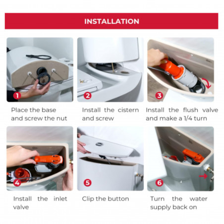 Mecanismo de descarga MW2 WIRQUIN, doble cisterna 3/6 L a cable 10723580 - Imagen 4/5