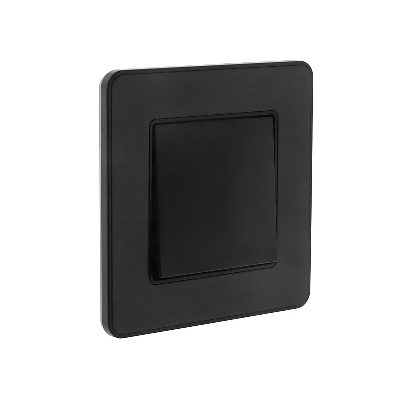 Recessed push button model Kouro brushed black metal ZENITECH