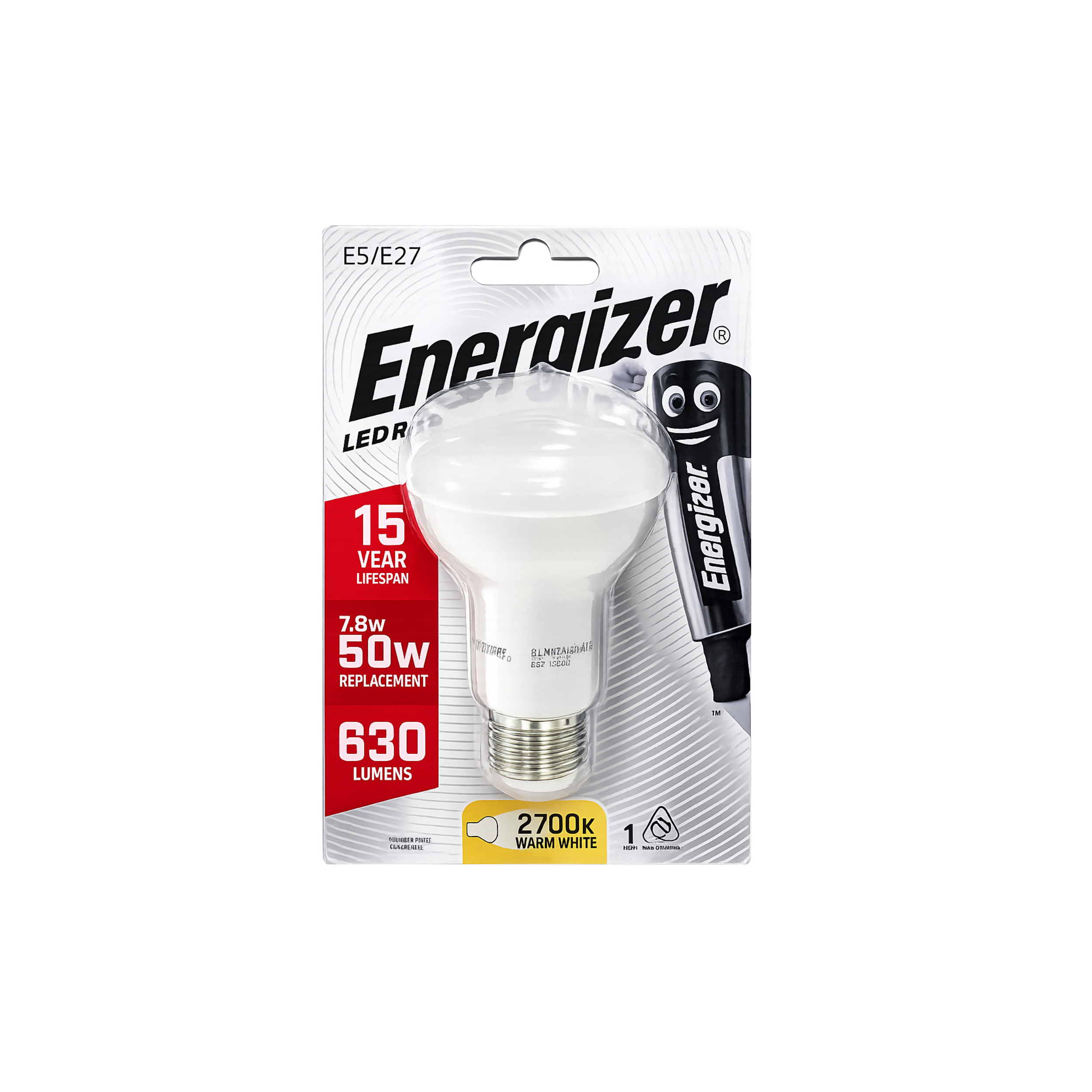 Ampoule LED réflecteur R63 E27, 630 lumens, 2700K, 7.8W/50W ENERGIZER ES13022