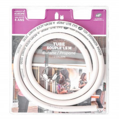 Tuyau souple 6x12 avec colliers pour gaz butane/propane, 1.50 m