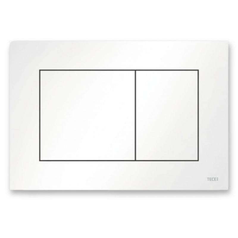 Placca di attivazione WC TECE now doppio volume, bianco lucido, 220 x 150 x 5 mm