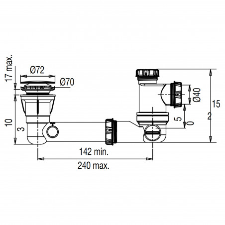 VALENTIN Pedal Drain without overflow for 57940000000