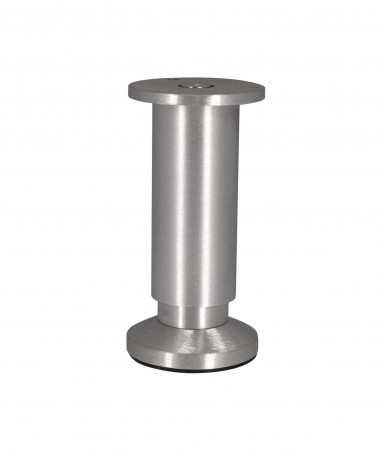 Pied de meuble cylindrique en Alu 38mm platine diamètre 58mm CIME hauteur réglable de 120 à 140mm
