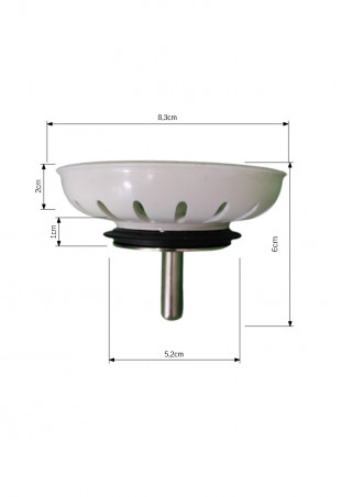 Cesto bianco per piletta manuale di lavello RAL 9001 diametro 83mm LIRA 8.8445.27 - Immagine 4/4