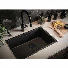 Universal sink, bathtub and washbasin filter plug Uppy, diameter 110 mm black