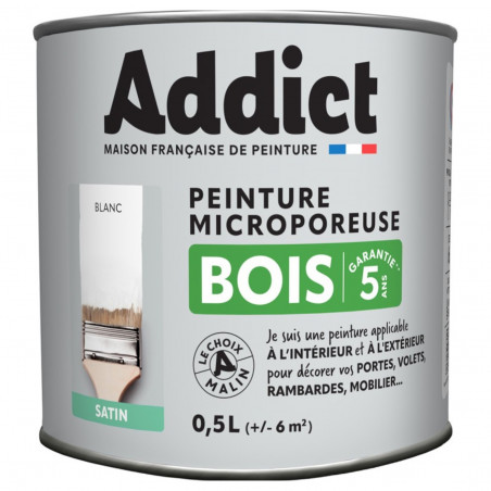 ADDICT WOOD PAINT 0.5 LITER WHITE - RECA