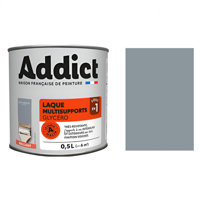 Multi-surface gloss paint, silver gray, 0.5 L Multi-surface gloss paint, silver gray, 0.5 L