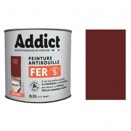 Antirostfarbe für Eisen, glänzend baskisch rot, 0.5 L