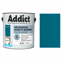 Acrylic paint for walls and woodwork, matte petroleum blue, 2.5 L ADDICT' PEINTURE ADD114884