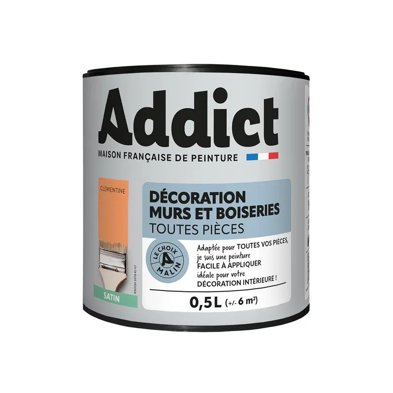 WAND- UND HOLZLACK ADDICT 0,5 LITER CLEMENTINE - RECA