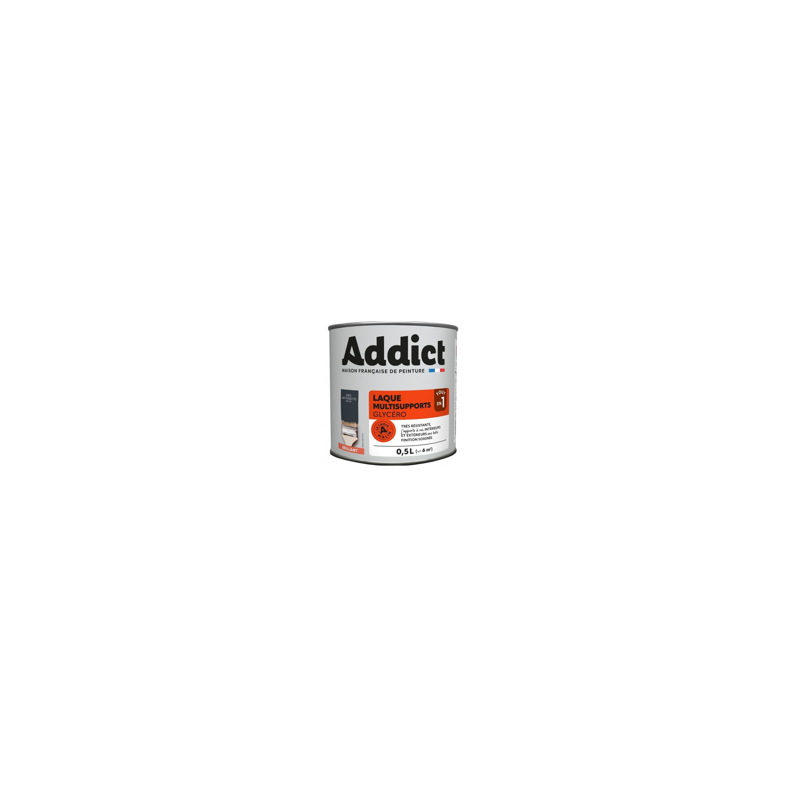 Pintura multi-soportes brillante ADDICT 0,5L gris antracita ADDICT' PEINTURE ADD114891