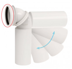 Junta labial para tubo de inodoro orientable SIAMP de bastidor empotrado.