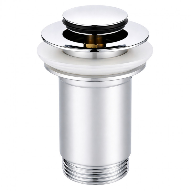 Bonde lavabo petit bouchon Click-Clack en laiton chromé