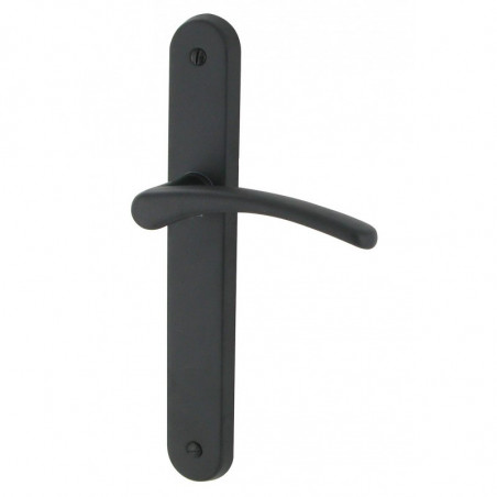 Set maniglia della porta su placca Cluses DT2000 alluminio nero opaco becco di anatra