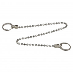 Chaînette perlée acier inoxydable D. 3,2 mm, L. 250 mm avec anneaux brisés VALENTIN 008200.000.00 - Image 1/2