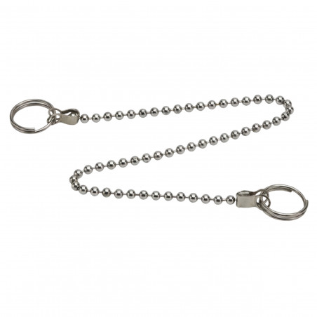 Beaded chain stainless steel D. 3.2 mm, L. 250 mm with broken rings