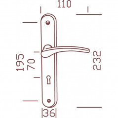 Cluses DT2000 Handle Set on Plate White Lacquered Aluminium Duckbill