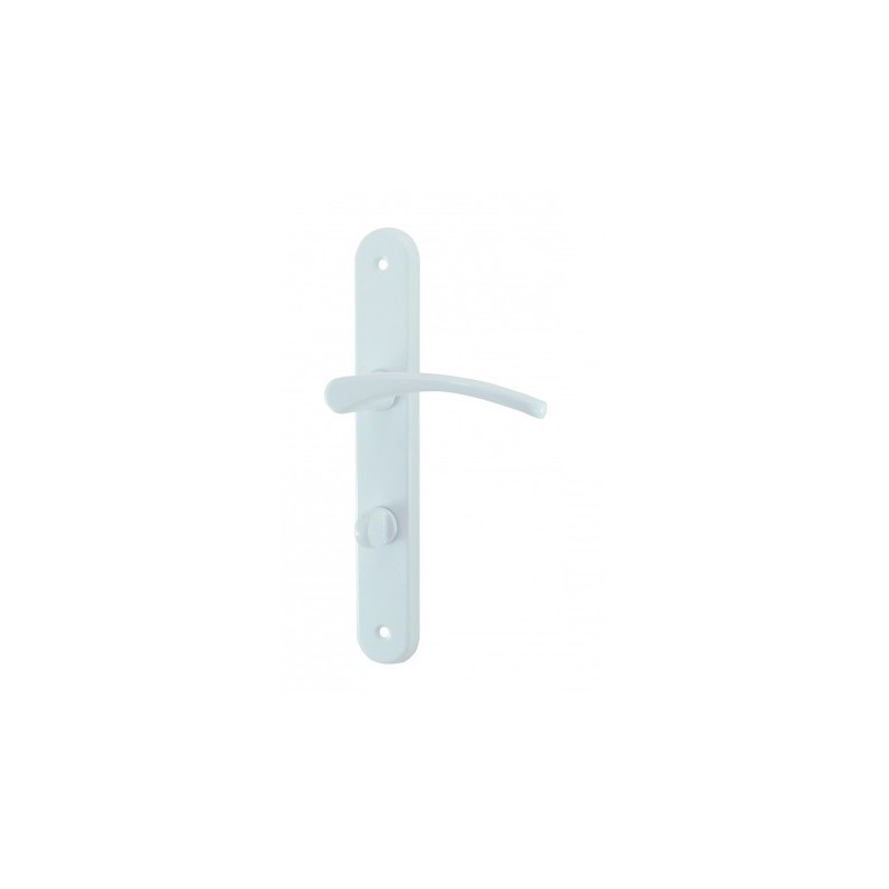 Ensemble poignée de porte sur plaque Cluses DT2000 Aluminium laqué blanc condamnation