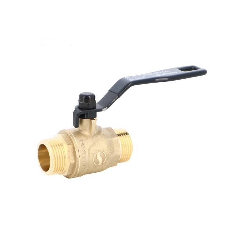 15x21 SFERACO male-male ball valve with black lever, lead-free 15x21 SFERACO male-male ball valve with black lever, lead-free