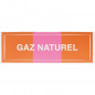 Etiquette autocollante 100x30 "Gaz naturel" ocre/blanc/rose