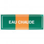 Etiquette autocollante 100x30mm "Eau chaude" vert/blanc/ocre