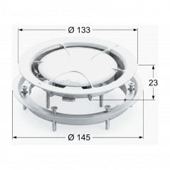 NICOLL SITAR floor drain grate diameter 131 mm, antimicrobial white PVC NF