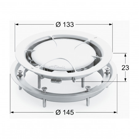 NICOLL SITAR Bodenablaufgitter Durchmesser 131 mm, antibakterielles PVC weiß NF