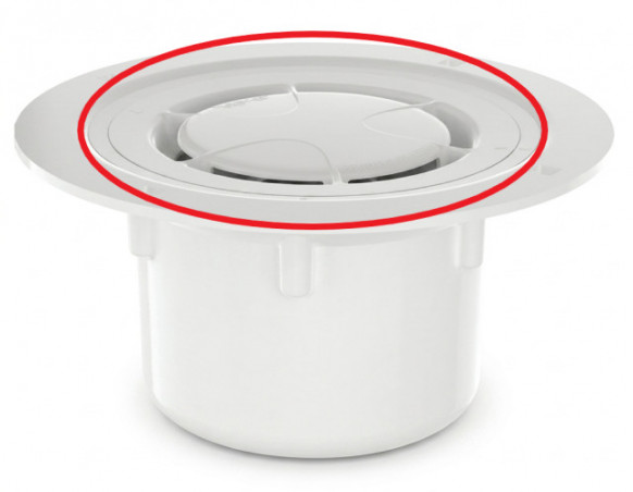 NICOLL SITAR vloerafvoergitter diameter 131 mm, antimicrobieel wit PVC NF