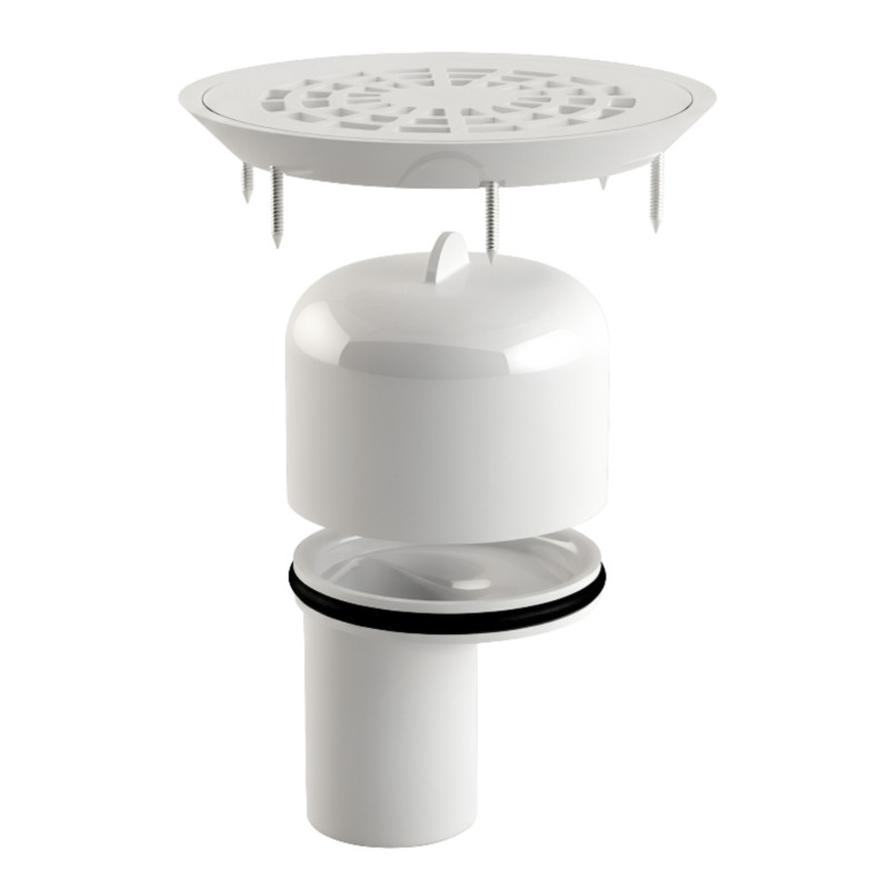 Kit éléments anti-odeur et grille siphon de sol PMR revêtement PVC