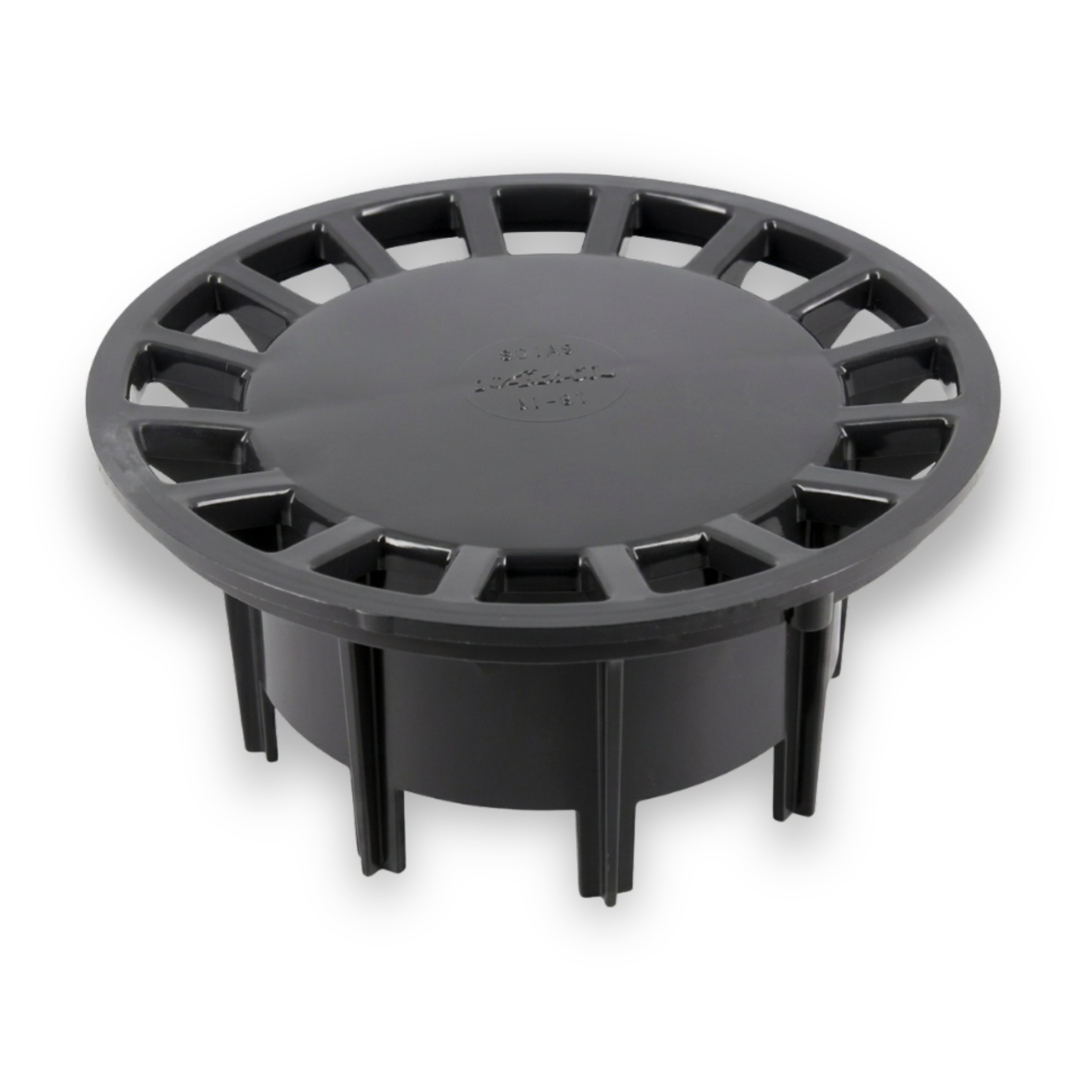 Grille seule NICOLL pour siphon de cour SC089S, PVC gris anthracite, 182 x 182 x 86 mm GRSC089G - Image 1/3