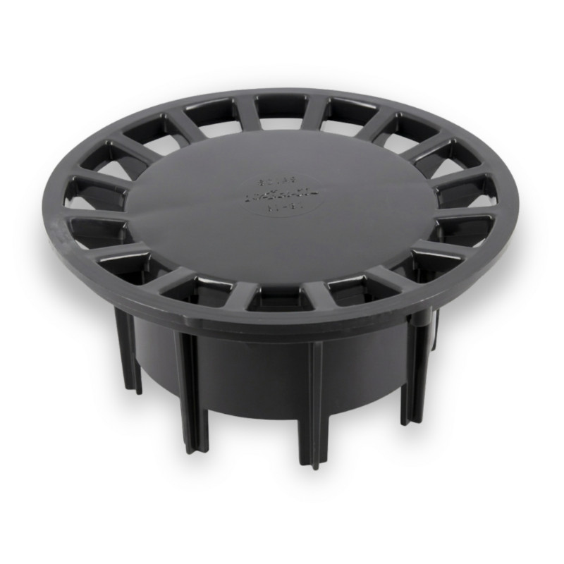 Grille seule NICOLL pour siphon de cour SC089S, PVC gris anthracite, 182 x 182 x 86 mm