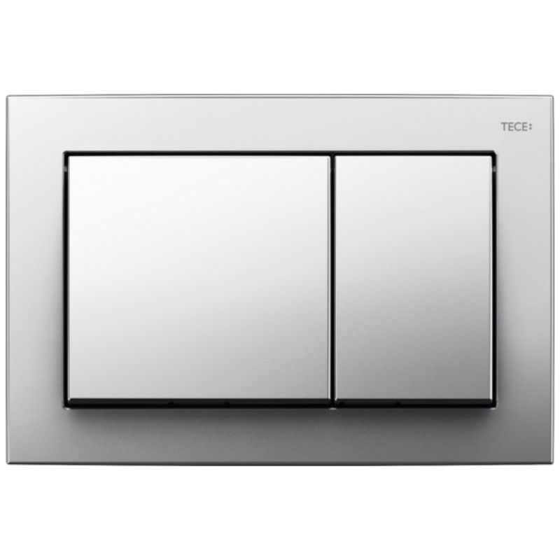 Plaque de commande WC TECE base double-chasse, chromé brillant