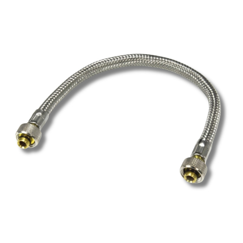 Tubo flessibile galleggiante VALSIR WINNER 12x17 a tettina, inox intrecciato, 350 mm