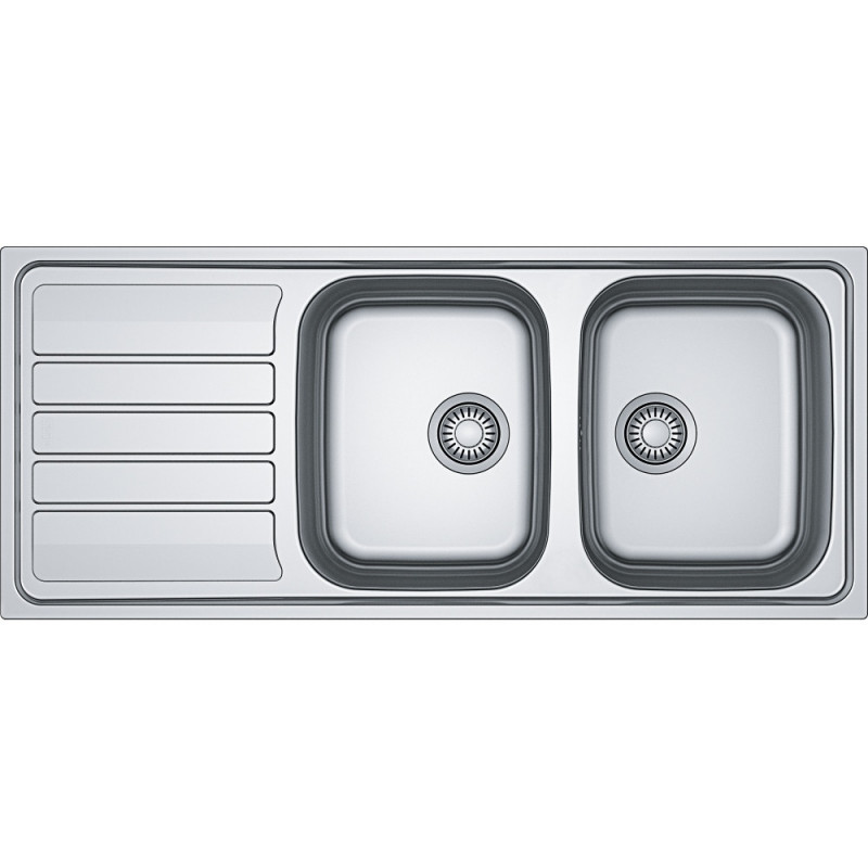Spüle Edelstahl zum Einbau 2 Becken 1 Abtropffläche FRANKE 1160x500mm Modell FLASH621 Spüle Edelstahl zum Einbau 2 Becken 1 Abtropffläche FRANKE 1160x500mm Modell FLASH621