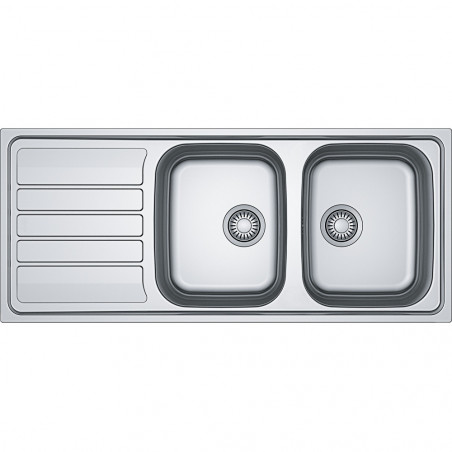 Spüle Edelstahl zum Einbau 2 Becken 1 Abtropffläche FRANKE 1160x500mm Modell FLASH621