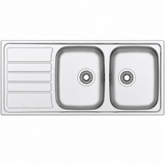 Spüle Edelstahl zum Einbau 2 Becken 1 Abtropffläche FRANKE 1160x500mm Modell FLASH621