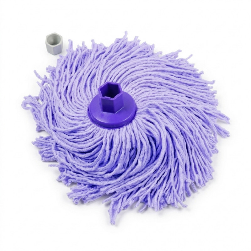Fregona Mery de microfibra 170 gr, con extremo hexagonal, morado