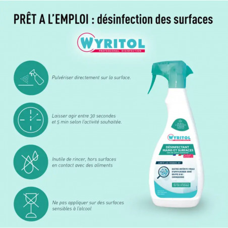 Wyritol spray detergente mani e superfici 750ml 566712