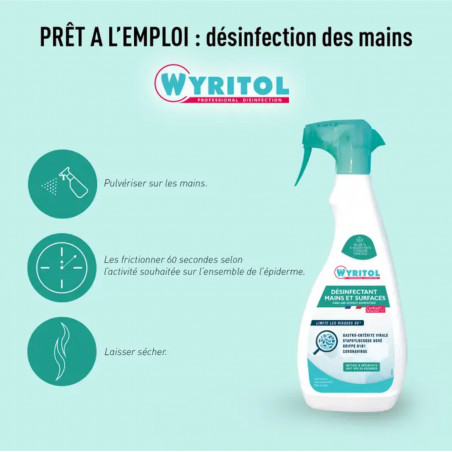 Wyritol spray limpiador manos y superficies 750ml 566712