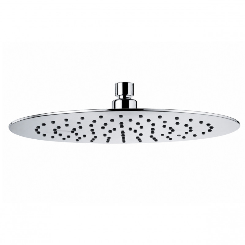 Pomme de douche haute ronde extra-plate, D. 250 mm, filetage universel, inox