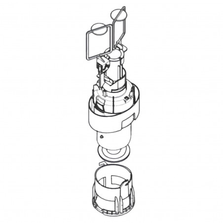 Double flow pneumatic mechanism for cistern 036972