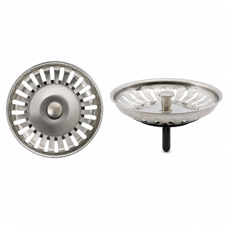 Panier manuel bonde évier inox diamètre 79 mm, hauteur 58 mm, classic multiray LB PLAST 1158-RE - Image 1/3