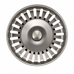 Manueller Korb Ablaufventil Spüle Edelstahl Durchmesser 79 mm, Höhe 58 mm, classic multiray