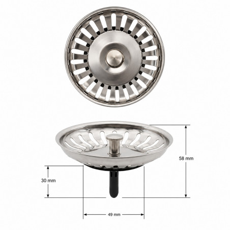 Classic manual multi-ray drain basket, LB PLAST 1158-RE