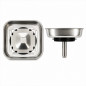 Cestello inox manuale quadrato 70 mm per piletta lavello, altezza 50 mm