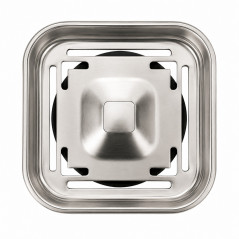 Cestello inox manuale quadrato 70 mm per piletta lavello, altezza 50 mm