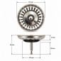Cesta inox 79 mm classic multiray válvula de desagüe fregadero automático, altura ajustable Cesta inox 79 mm classic multiray válvula de desagüe fregadero automático, altura ajustable